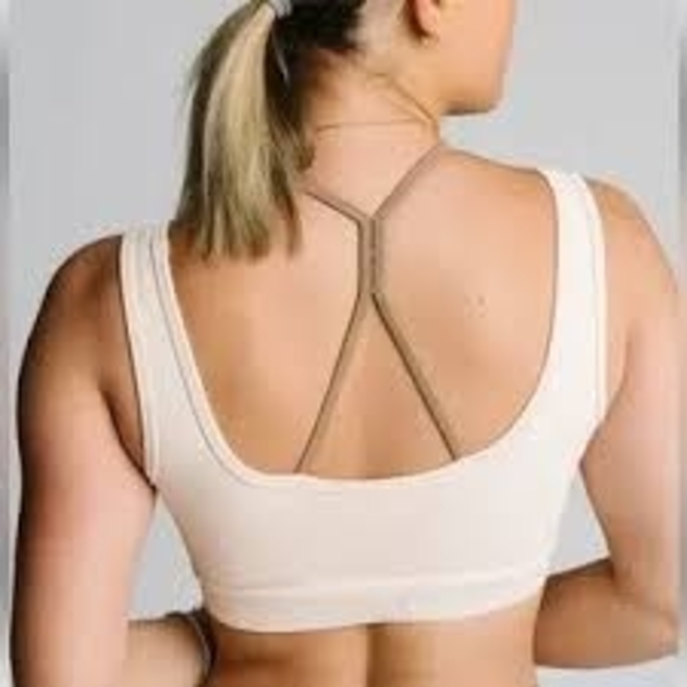 ZYIA Cocoa & Cream Streamline Sports Bra Size M